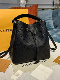 2020 louis vuitton original monogram cafskin neonoe bucket bag mm M45256 black