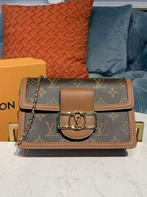 2020 louis vuitton original monogram canvas dauphine chain wallet M68745