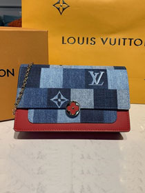 2020 louis vuitton original monogram denim chain bag M69036 blue