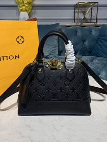 2020 louis vuitton original monogram empreinte leather alma BB M44829 black