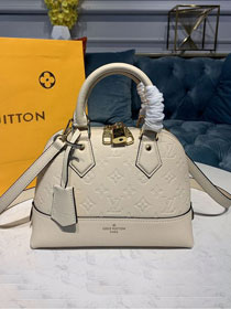2020 louis vuitton original monogram empreinte leather alma BB M44858 beige