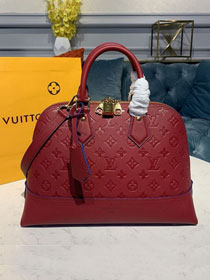 2020 louis vuitton original monogram empreinte leather alma pm M44834 cherry berry