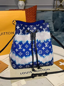 2020 louis vuitton original monogram escale neonoe bucket bag mm M45126 blue