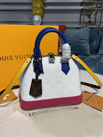 2020 louis vuitton original vernis leather alma BB M91606 white&rose