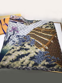 2020 louis vuitton top quality cashmere scarf L438 coffee&blue