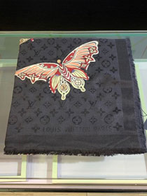 2020 louis vuitton top quality cashmere scarf L440 black