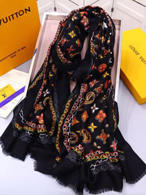 2020 louis vuitton top quality cashmere scarf L460 black
