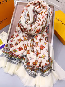 2020 louis vuitton top quality cashmere scarf L460 white