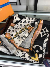 2020 louis vuitton top quality cashmere scarf L480 black