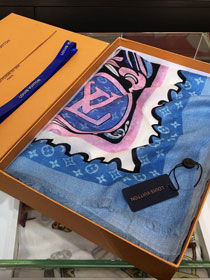 2020 louis vuitton top quality cashmere scarf L492 blue
