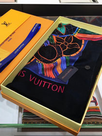 2020 louis vuitton top quality cashmere scarf L508 black