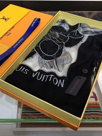 2020 louis vuitton top quality cashmere scarf L508 black&white