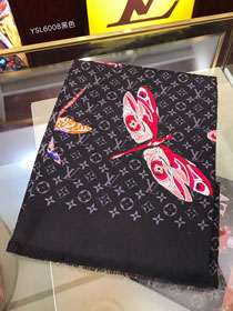 2020 louis vuitton top quality cashmere scarf L526 black