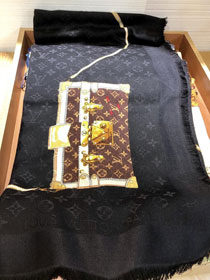 2020 louis vuitton top quality cashmere scarf L536 black