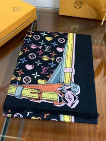 2020 louis vuitton top quality cashmere scarf L562 black