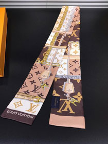 2020 louis vuitton top quality silk ribbon L428 coffee