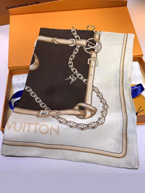 2020 louis vuitton top quality silk scarf L409 coffee