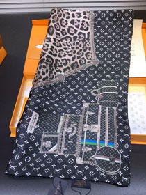 2020 louis vuitton top quality silk scarf L414 black