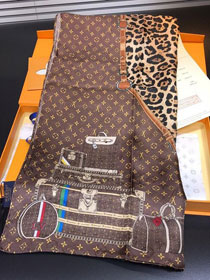 2020 louis vuitton top quality silk scarf L414 coffee