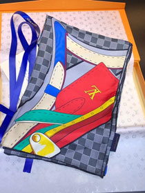 2020 louis vuitton top quality silk scarf L415 black