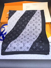 2020 louis vuitton top quality silk scarf L431 black