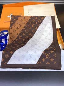 2020 louis vuitton top quality silk scarf L431 coffee