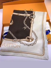 2020 louis vuitton top quality silk scarf L432 coffee