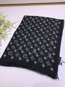 2020 louis vuitton top quality silk scarf L435 black