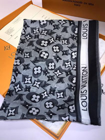 2020 louis vuitton top quality silk scarf L436 black