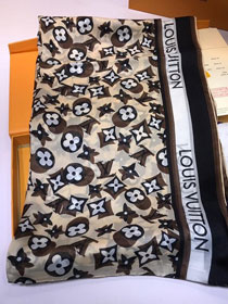 2020 louis vuitton top quality silk scarf L436 coffee