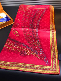 2020 louis vuitton top quality silk scarf L441 red
