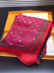 2020 louis vuitton top quality silk scarf L445 red
