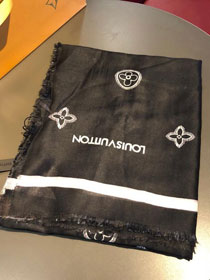 2020 louis vuitton top quality silk scarf L457 black