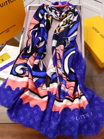 2020 louis vuitton top quality silk scarf L459 blue