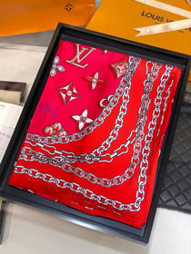 2020 louis vuitton top quality silk scarf L465 red