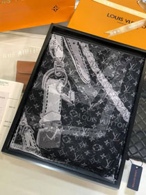 2020 louis vuitton top quality silk scarf L489 black