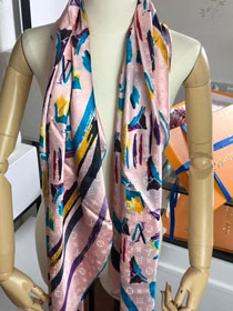 2020 louis vuitton top quality silk scarf L496 pink