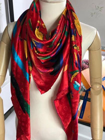 2020 louis vuitton top quality silk scarf L496 red