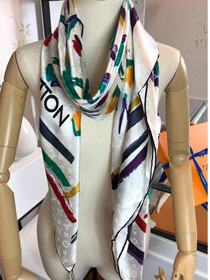 2020 louis vuitton top quality silk scarf L496 white