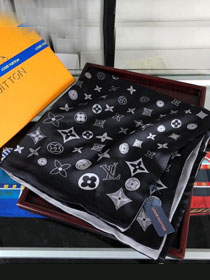 2020 louis vuitton top quality silk scarf L497 black