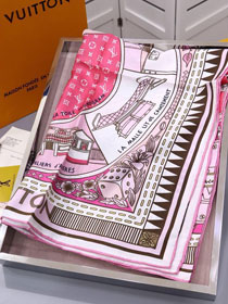 2020 louis vuitton top quality silk scarf L505 pink
