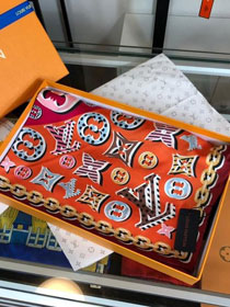 2020 louis vuitton top quality silk scarf L506 orange