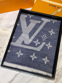 2020 louis vuitton top quality silk scarf L510 denim blue
