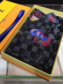 2020 louis vuitton top quality silk scarf L517 black