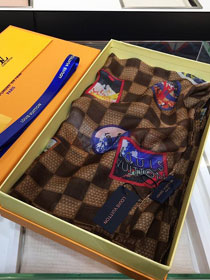 2020 louis vuitton top quality silk scarf L517 coffee