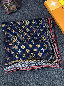 2020 louis vuitton top quality silk scarf L527 black