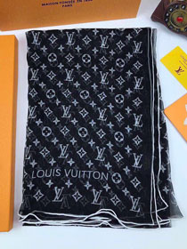 2020 louis vuitton top quality silk scarf L528 black