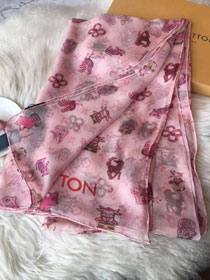 2020 louis vuitton top quality silk scarf L530 pink