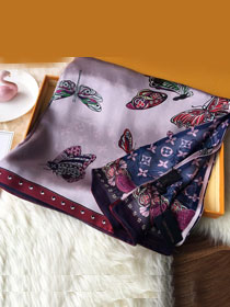 2020 louis vuitton top quality silk scarf L538 pink