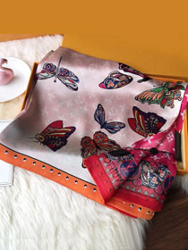 2020 louis vuitton top quality silk scarf L538 red